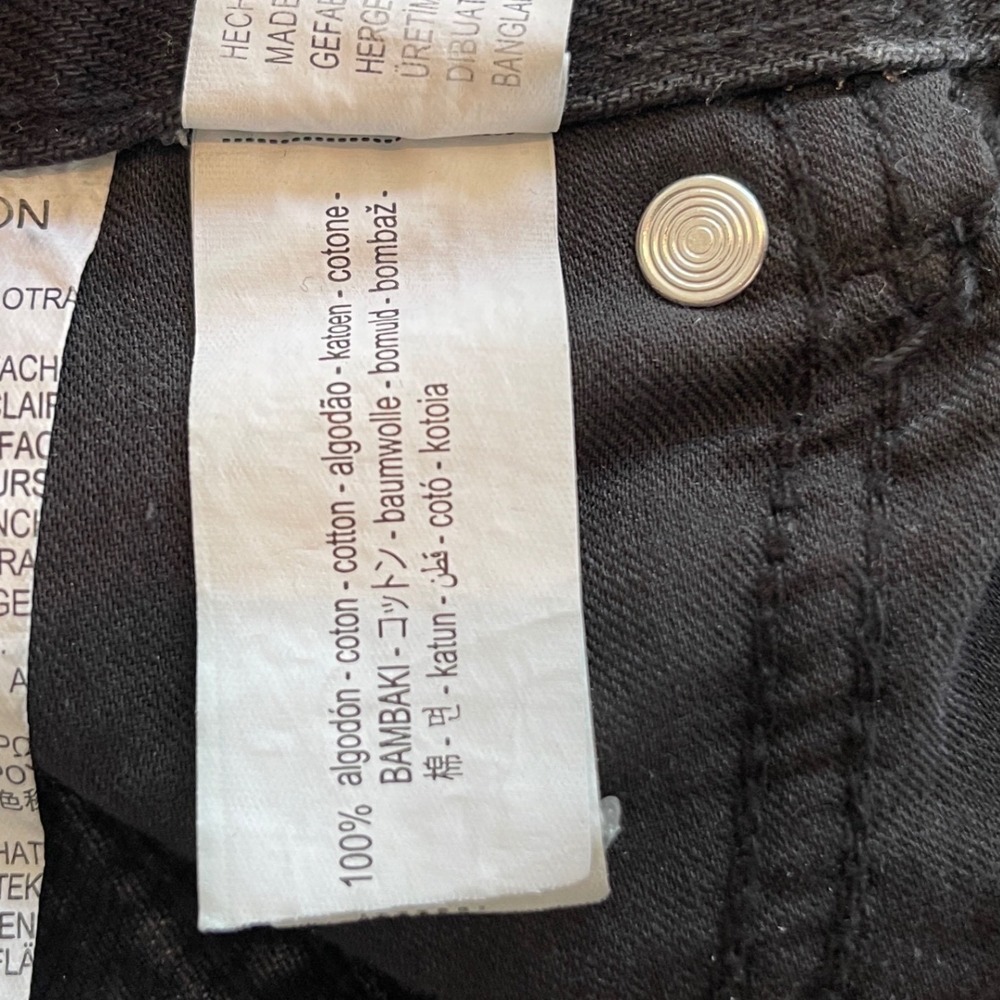 Zara High Waist Straight Leg Jeans Womens Size 10 Faded Distressed Black Wash - Picture 10 of 12
